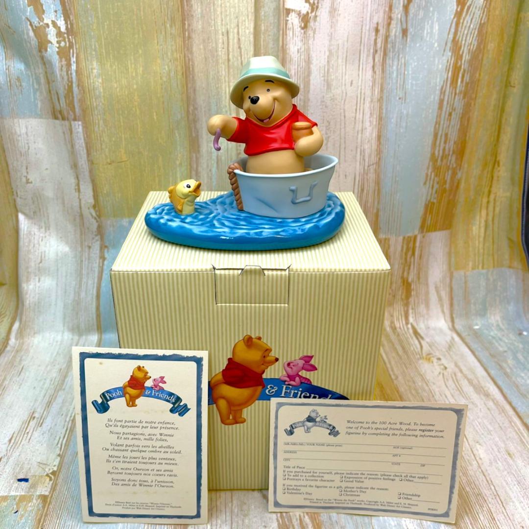 くまのプーさん 魚とボート 船 釣り Pooh＆Friend 陶器制 フィギュア