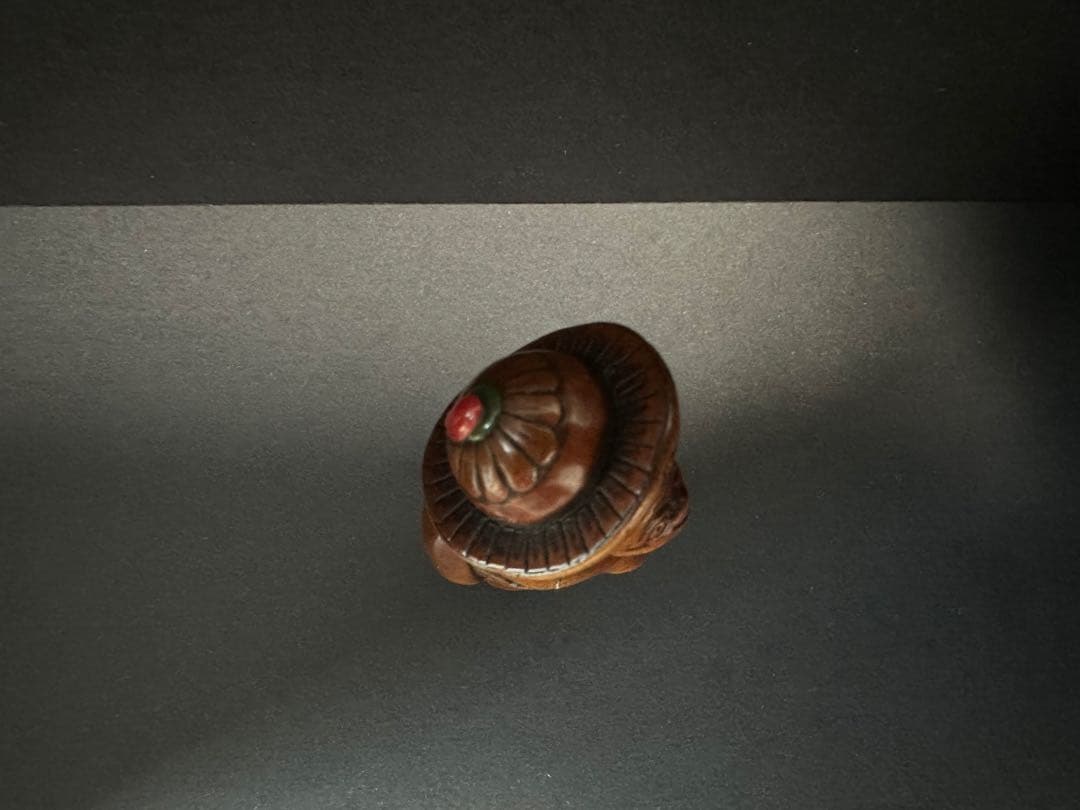 【根付(netsuke)】人物の根付　木製　江戸時代