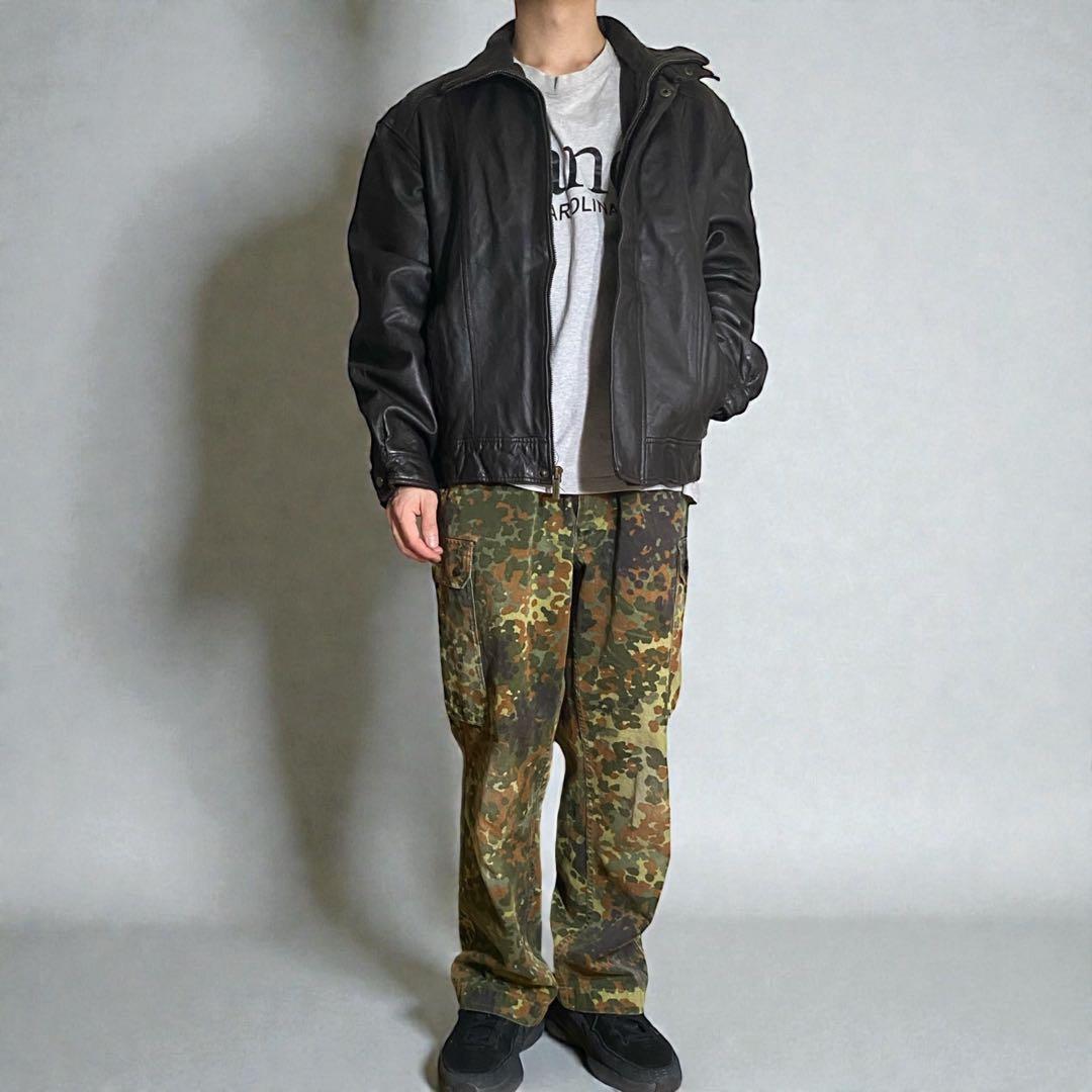 マベレザーA2ブラックスウィングトップスタンドカラー短丈本革ハイネックブル