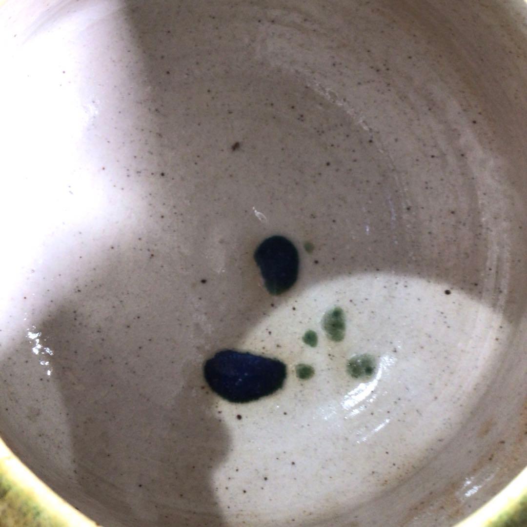 Ｎ９３３　水指　『向井一峰造』『籬草花吊柿文』『織部水指』　共箱　茶道具