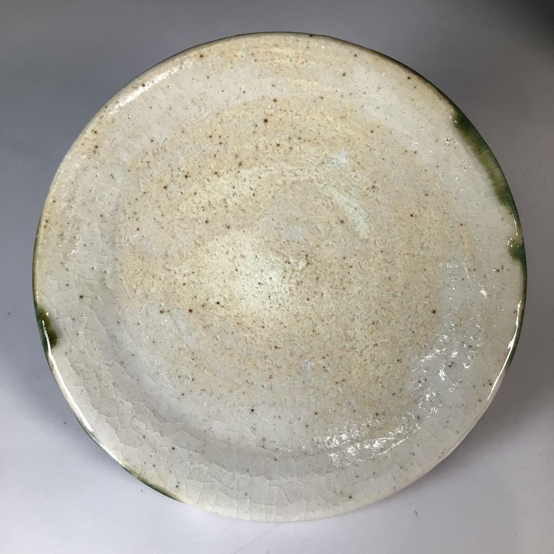 Ｎ９３３　水指　『向井一峰造』『籬草花吊柿文』『織部水指』　共箱　茶道具