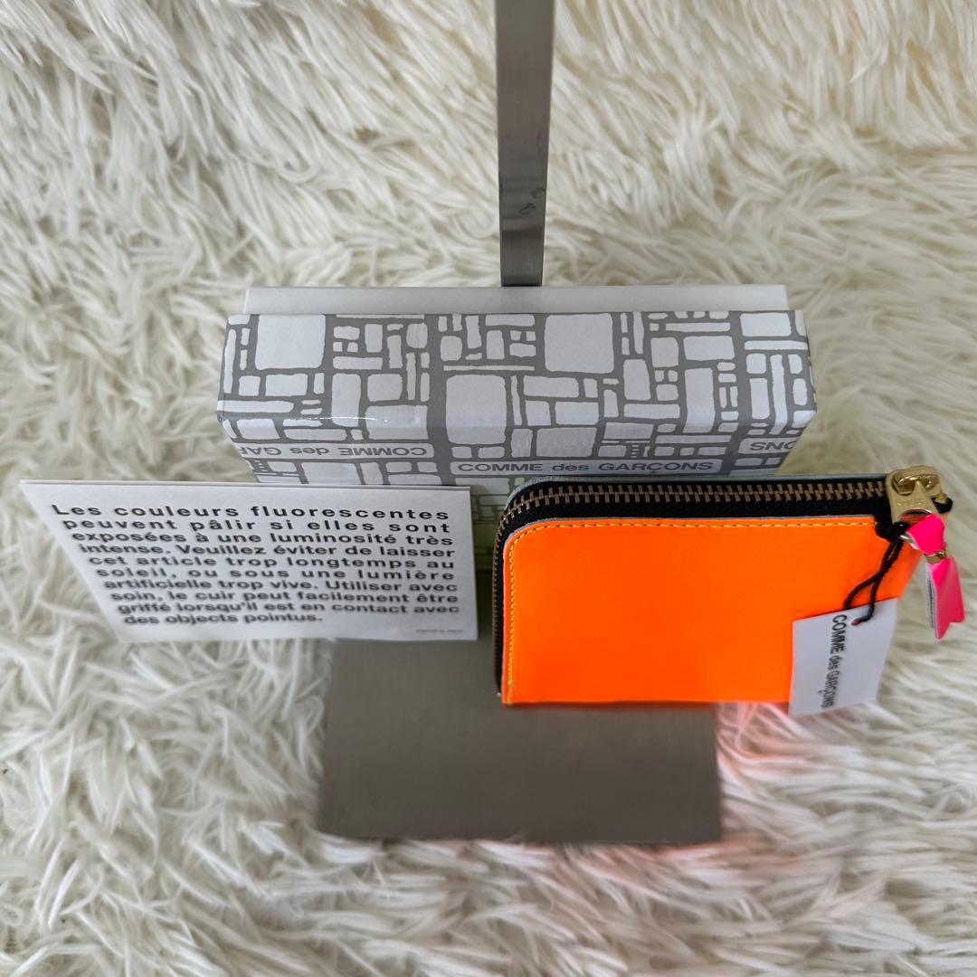 値下げ タグ 箱付 コムデギャルソン ミニ財布 蛍光色 ウォレット ケース