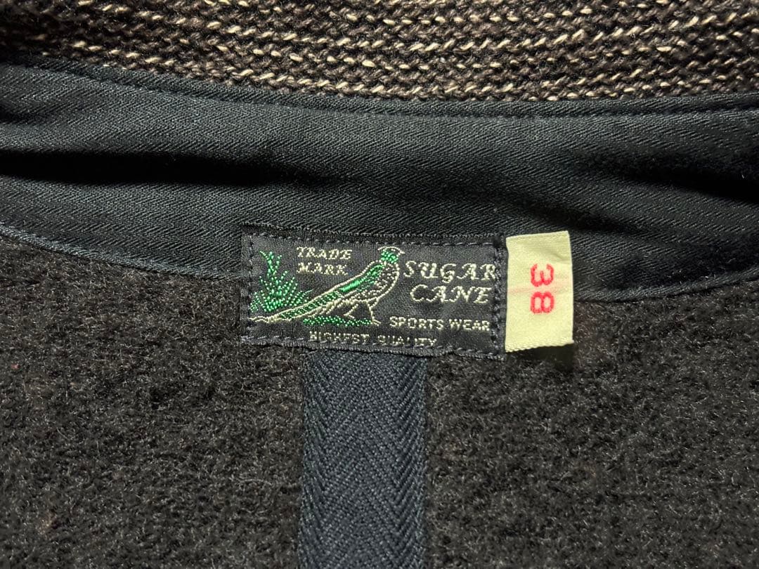 sugar cane ビーチクロス ジャケット 38 ワーク ウール ごま塩