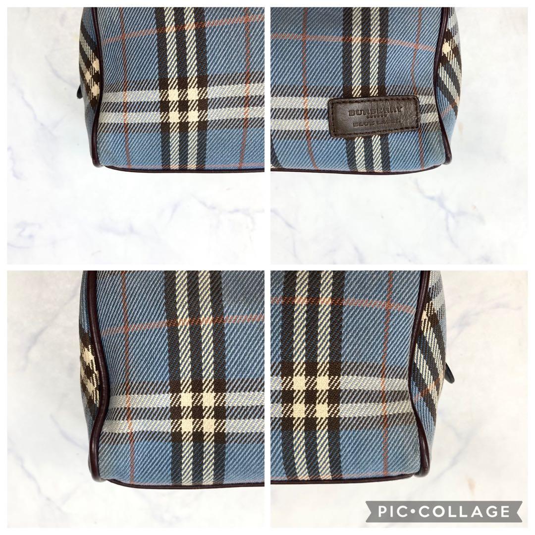 希少色 バーバリーブルーレーベル ミニボストン バッグ ノバチェック ホースロゴ