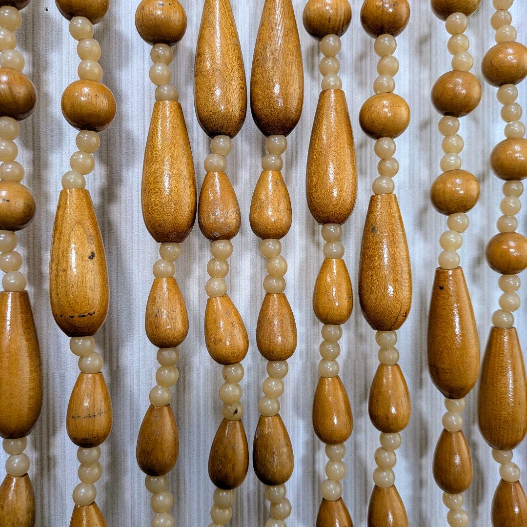 ✨ビンテージ激レア✨ 希少 開閉式 珠暖簾 ロング 欅カラー