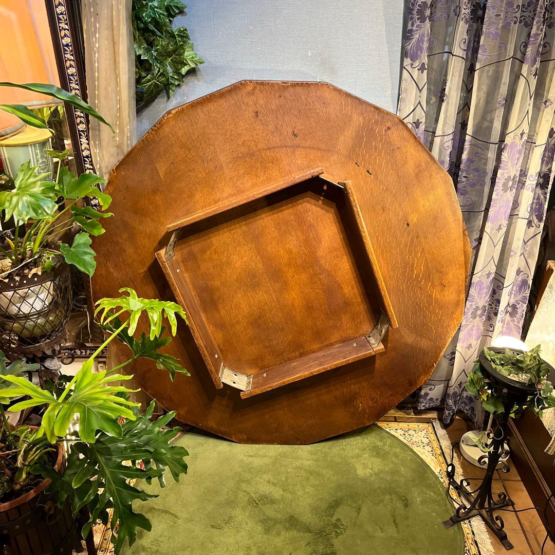 NH338ヴィンテージ オーク　１６角　ダッチカントリーダイニングテーブル