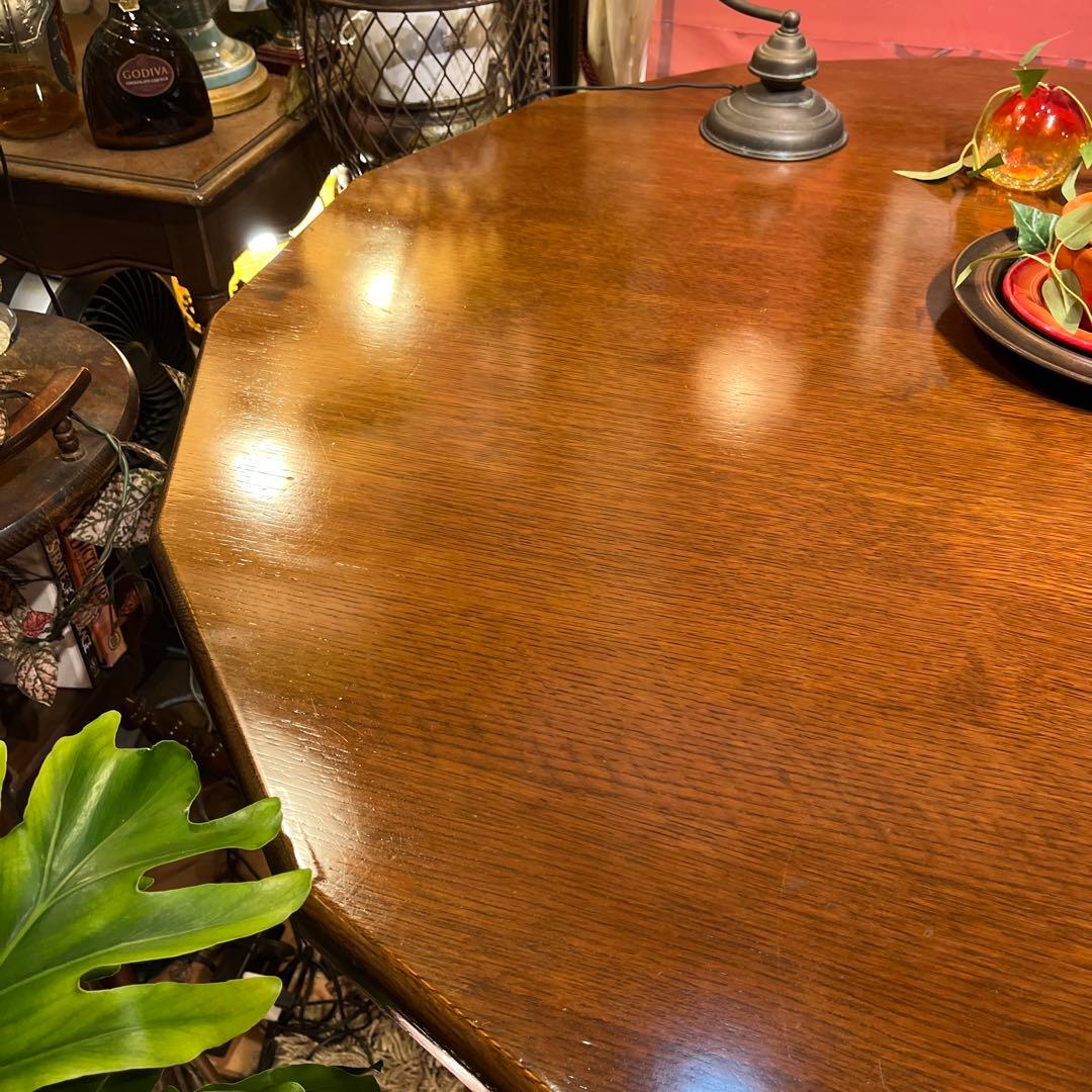 NH338ヴィンテージ オーク　１６角　ダッチカントリーダイニングテーブル