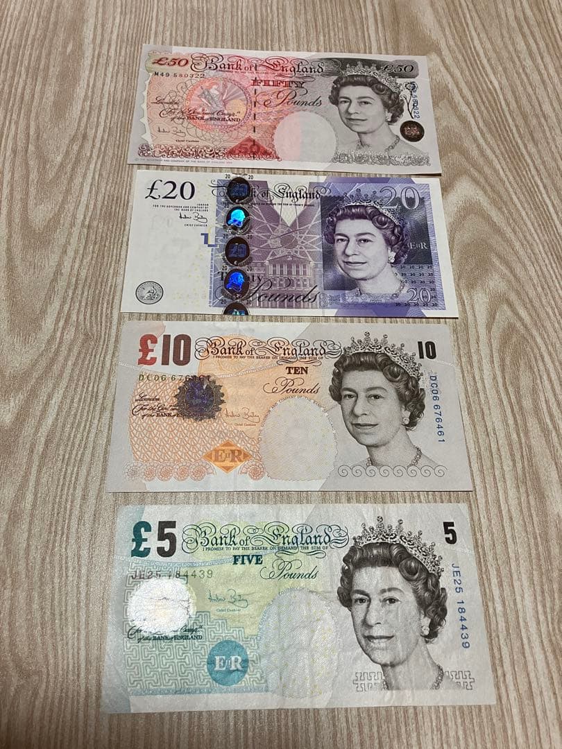 イギリス　ポンド　旧紙幣セット