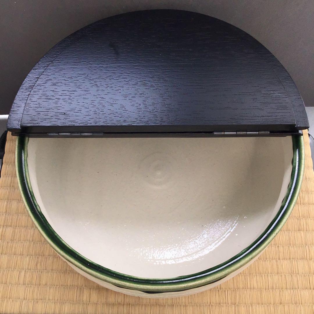 茶道具　水指　織部　五陶　平水指　紙箱　S103MS