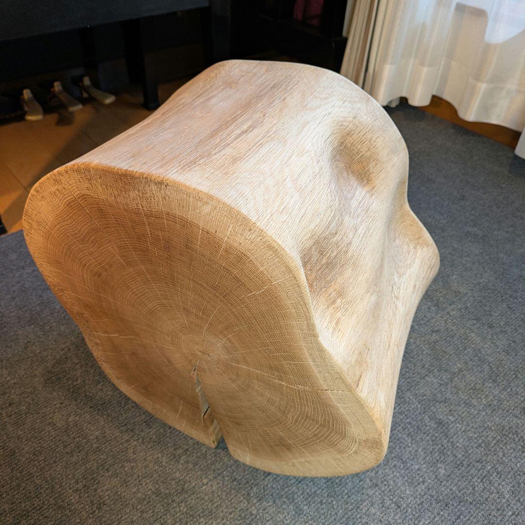 3104　　ミズナラ　水楢　天然木　切り株　丸太　輪切り　高さ約28㎝