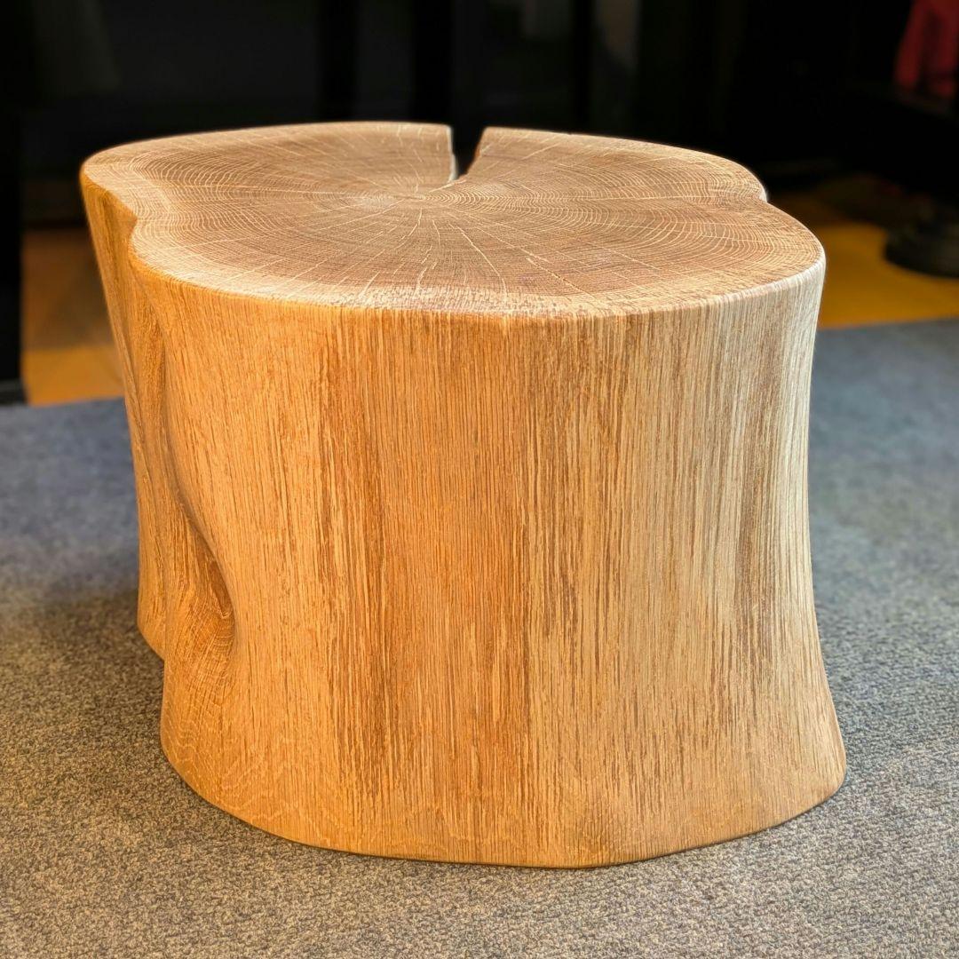 3104　　ミズナラ　水楢　天然木　切り株　丸太　輪切り　高さ約28㎝