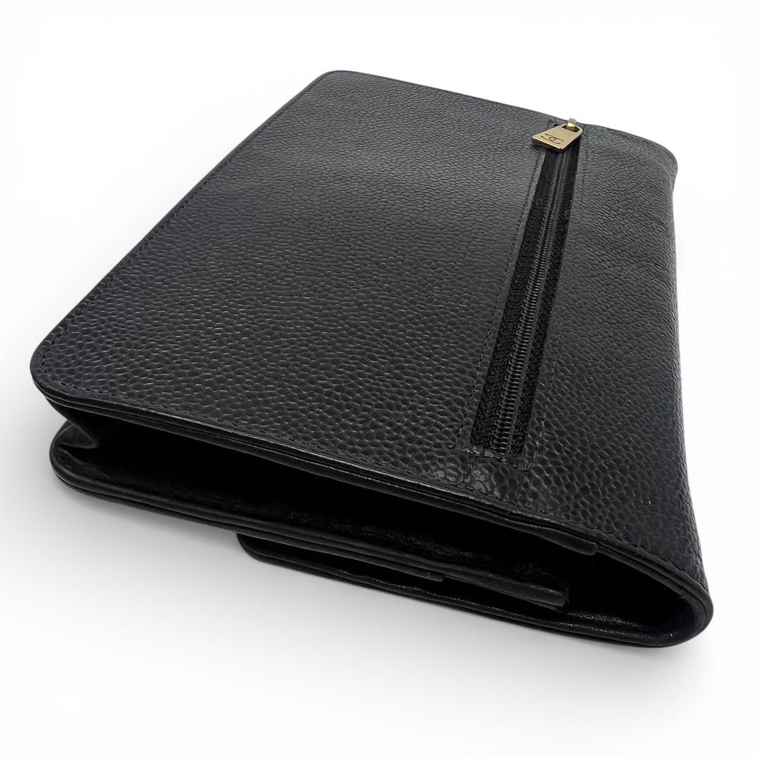 CHANEL シャネル キャビアスキン デカココ チェーンウォレット 長財布