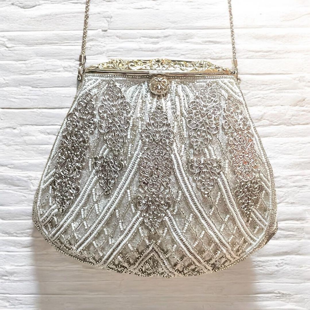 極美品⭐︎高級 Lumy ルミーはしもと ビーズ刺繍 パーティーバッグ ビジュー