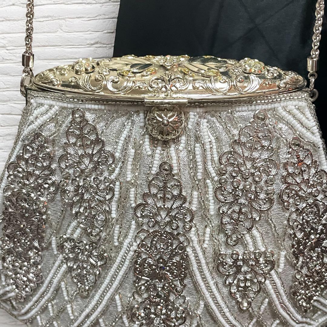 極美品⭐︎高級 Lumy ルミーはしもと ビーズ刺繍 パーティーバッグ ビジュー