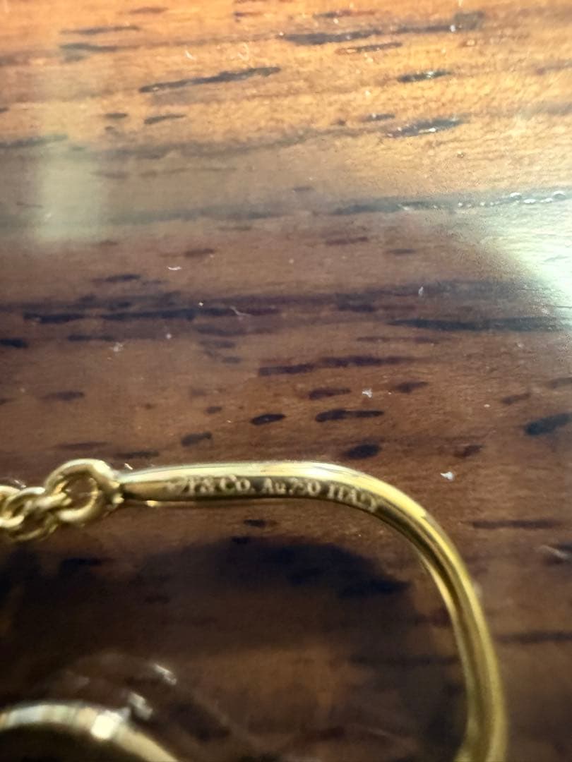 ティファニー　ハードウェアゴールド チェーン付きボールピアス　750YG