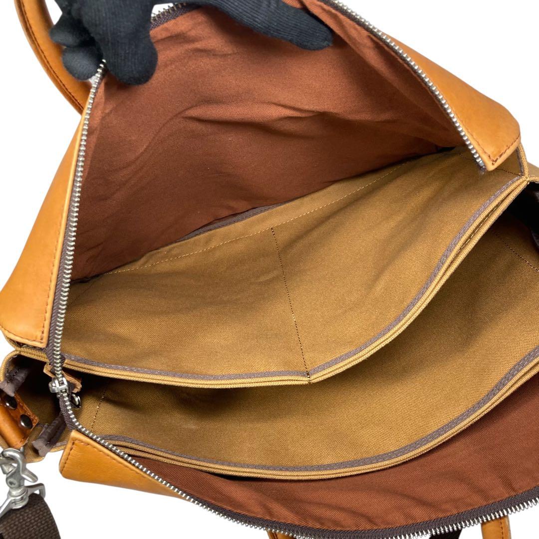 バギーポート 神戸 2way ビジネスバッグ 本革 帆布 A4 キャメル メンズ