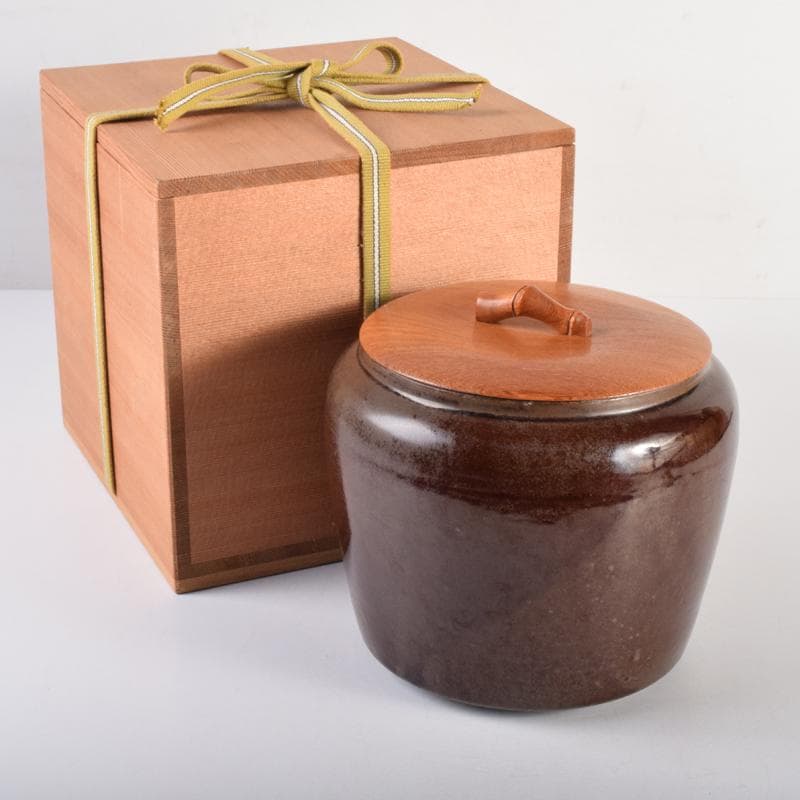 茶道具　瀬戸焼　古瀬戸　水指　時代箱付　V　6950