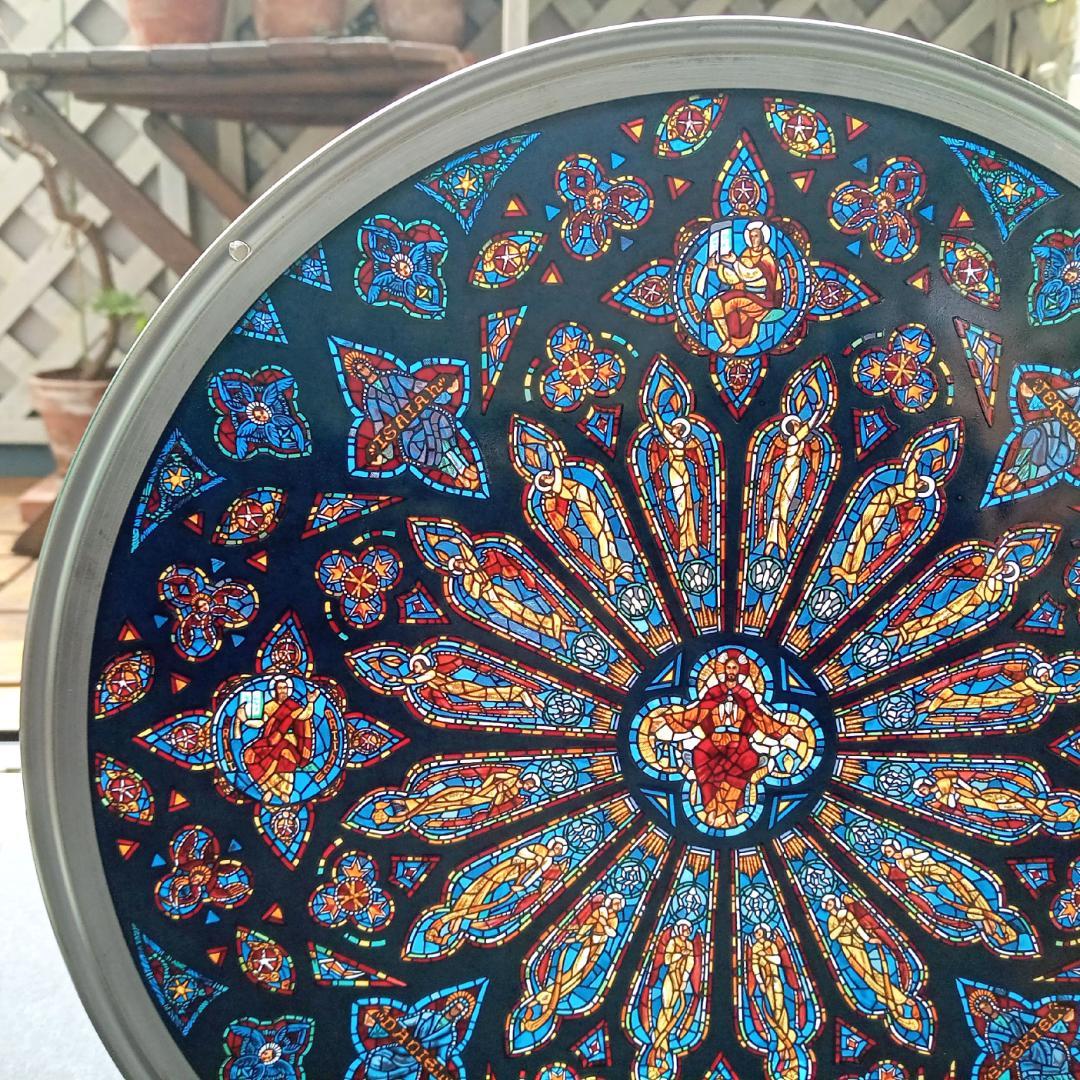 大判セント・ジョン・ザ・ディヴァイン大聖堂ステンドグラス バラ窓グラスマスターズ