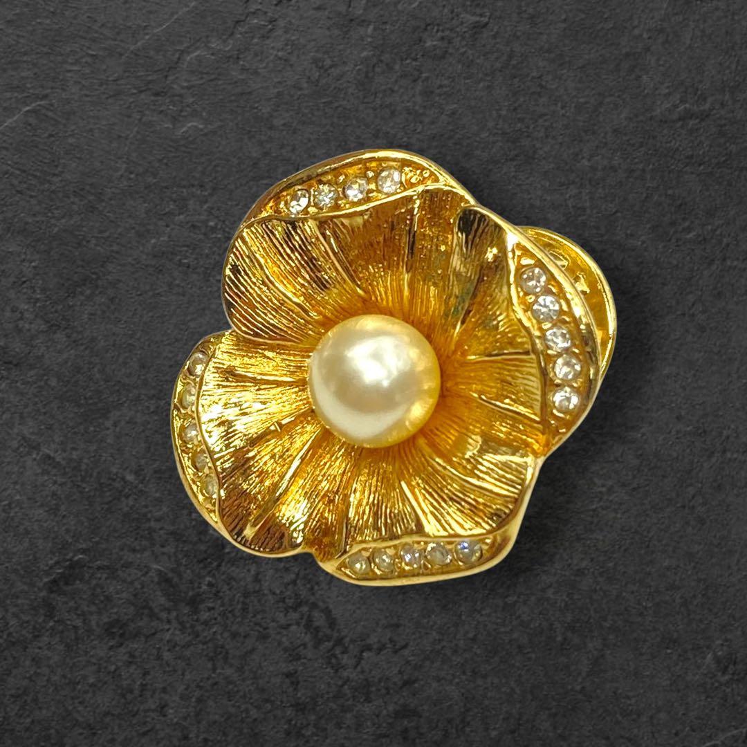 ヴィンテージ Dior パール花 ラペルピン 284