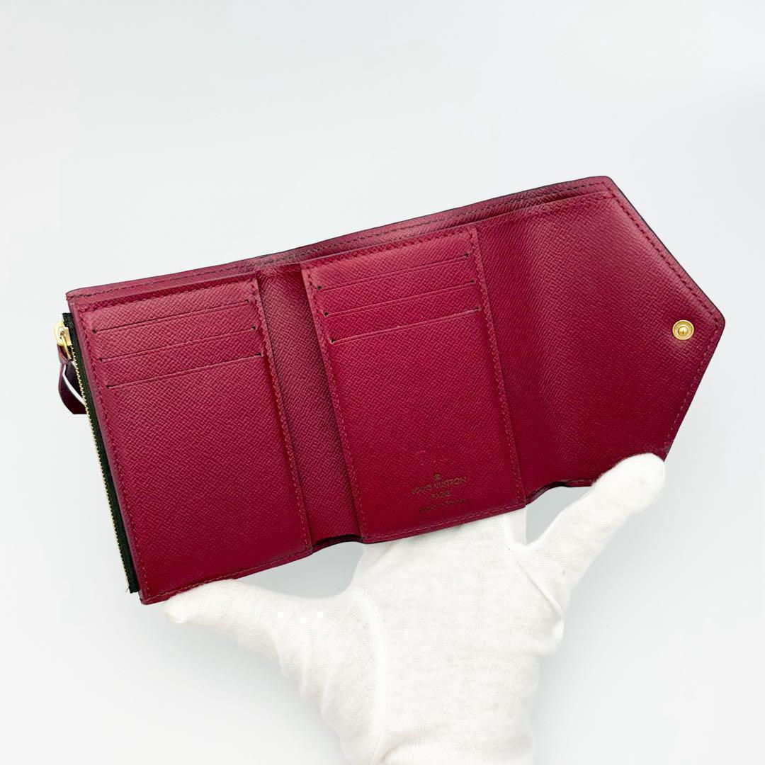 【使用感少ない】ルイヴィトン モノグラム ヴィクトリーヌ フューシャ 折り財布