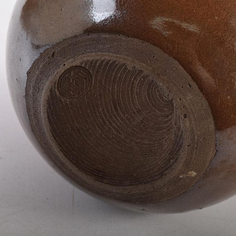 茶道具　尾戸焼　茄子茶入　仕覆付　時代箱　V　8195