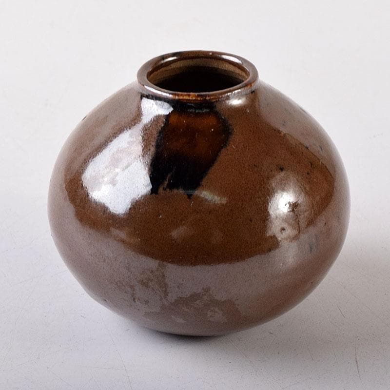 茶道具　尾戸焼　茄子茶入　仕覆付　時代箱　V　8195