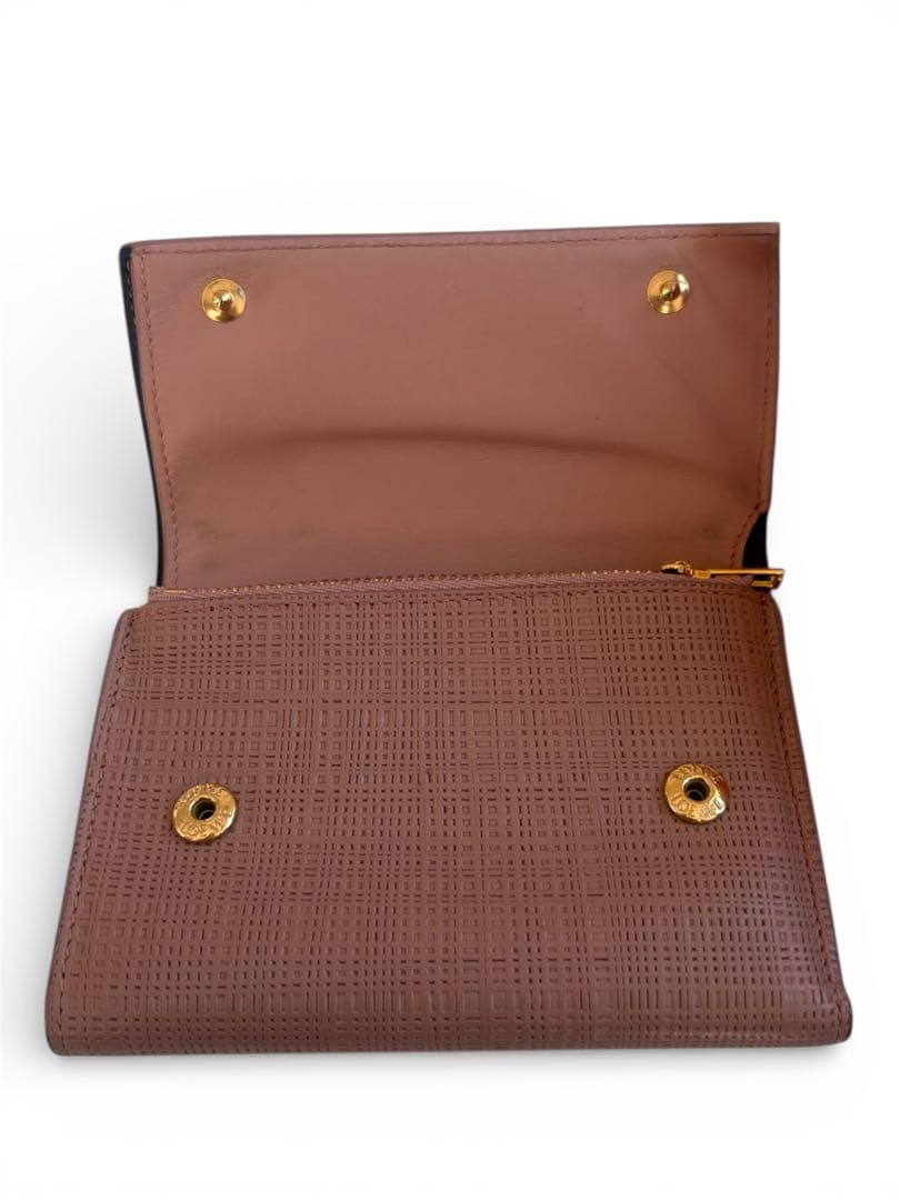 【1/9〜1/12値下げ】LOEWE ピンクベージュ 三つ折り財布