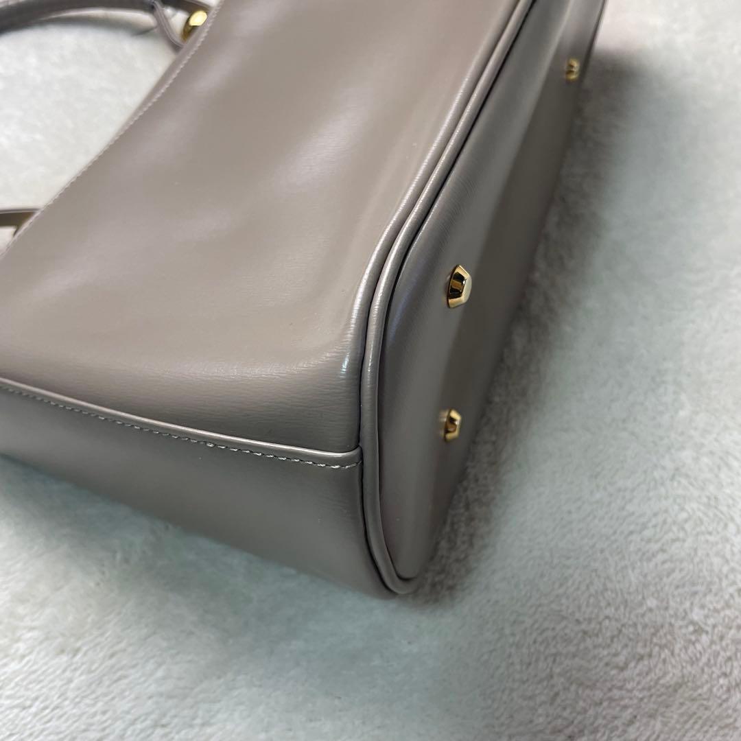 極美品 HAMANO 濱野皮革工芸 ロイヤルモデル フォーマルバッグ グレージュ