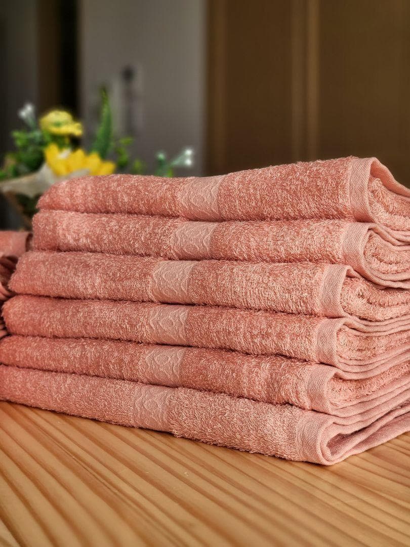 泉州タオル 高級綿糸サーモンピンクフェイスタオルセット30枚入 タオル新品