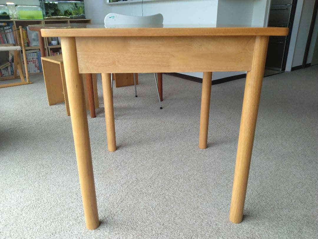 【美品】MUJI無印良品 木製テーブル70×70cm ラバーウッド材ナチュラル