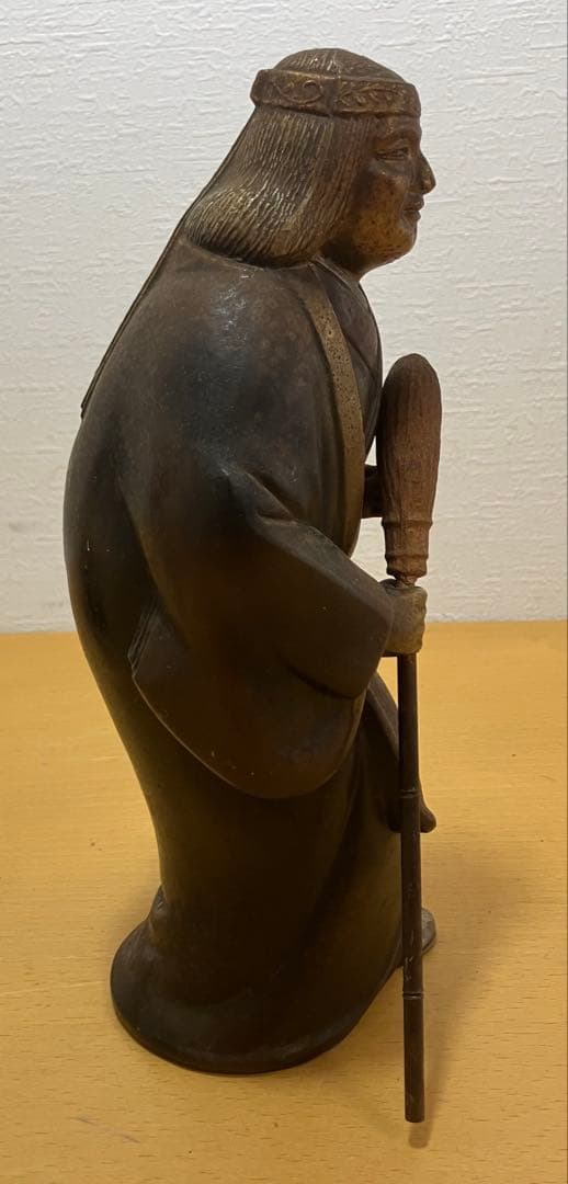 【置物】高砂人形 瑞穂 翁 嫗 日本人形 飾り 長寿 夫婦円満 縁起物 金属製