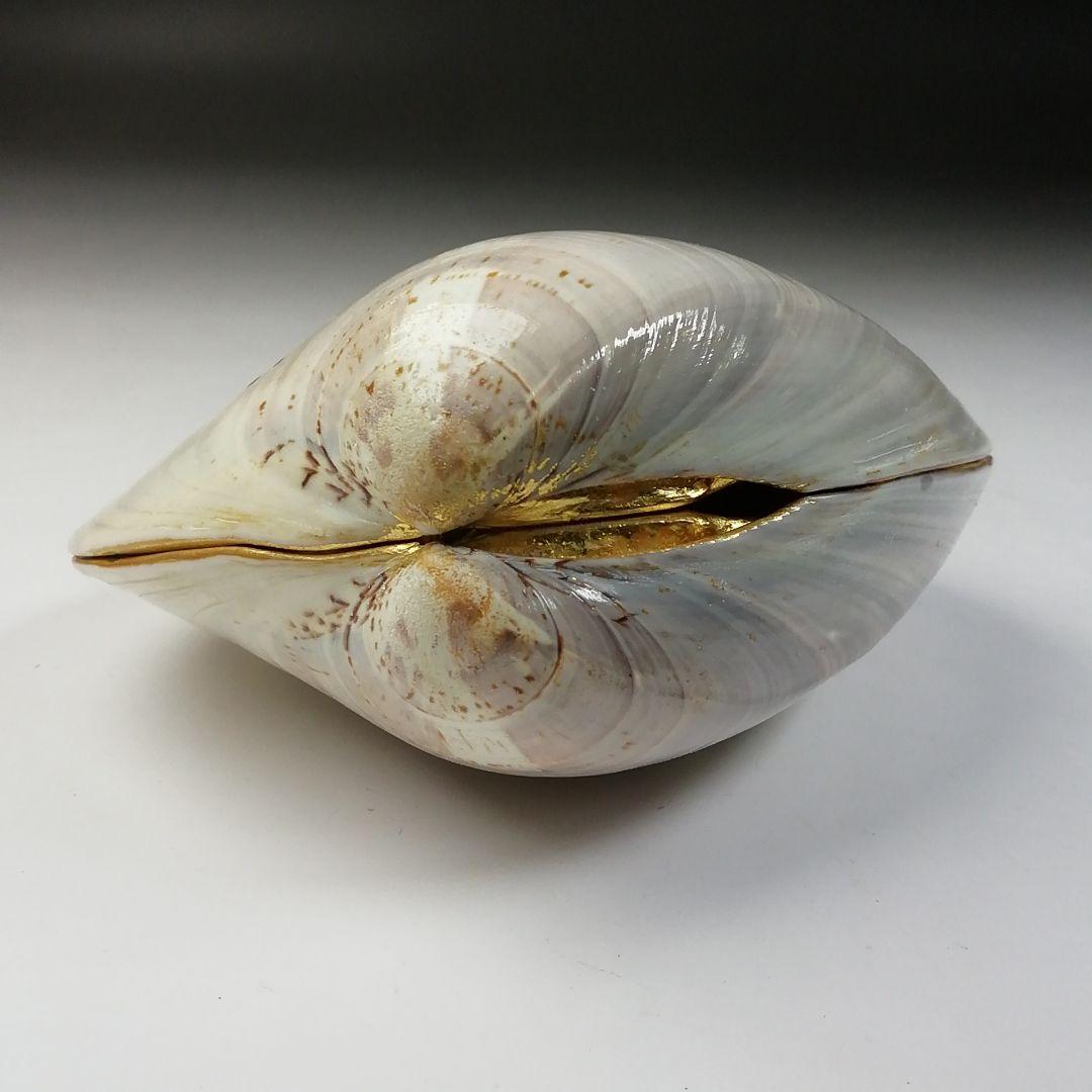 Ｔ７４７　香合　『海松絵　蛤香合』『伊藤表正』　共箱　茶道具