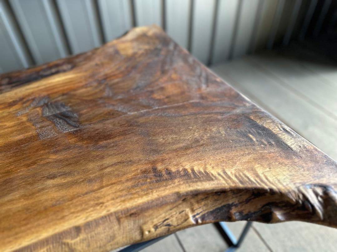 【早い者勝ち！SALE！】一枚板テーブル　ウォールナット　鉄脚　テーブル　カフェ
