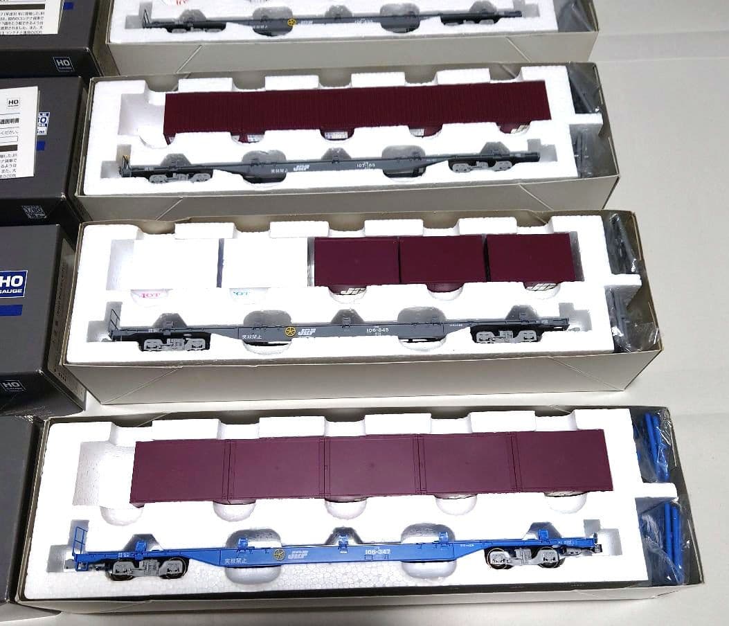 TOMIX HOゲージ JR貨車 コキ106・107形　4両セット　コンテナ付