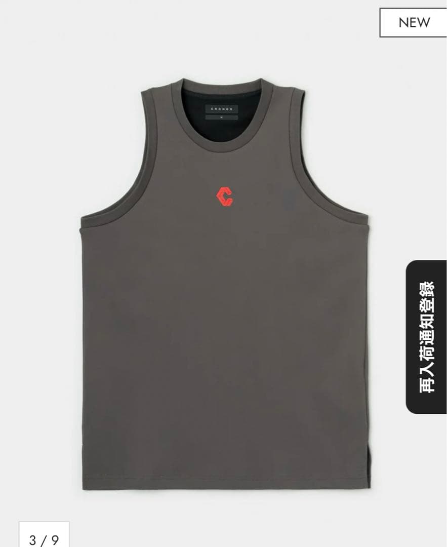 【新品即完】CRONOS REFLECT LINE SLEEVELESS M 赤