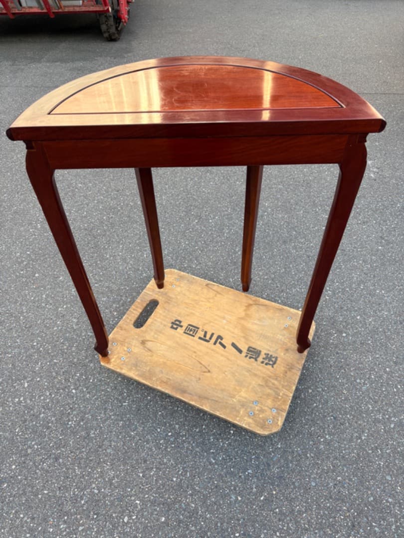 【送料無料】 デミ・ルーンテーブル　コンソールテーブル　猫脚　木製　欧州家具