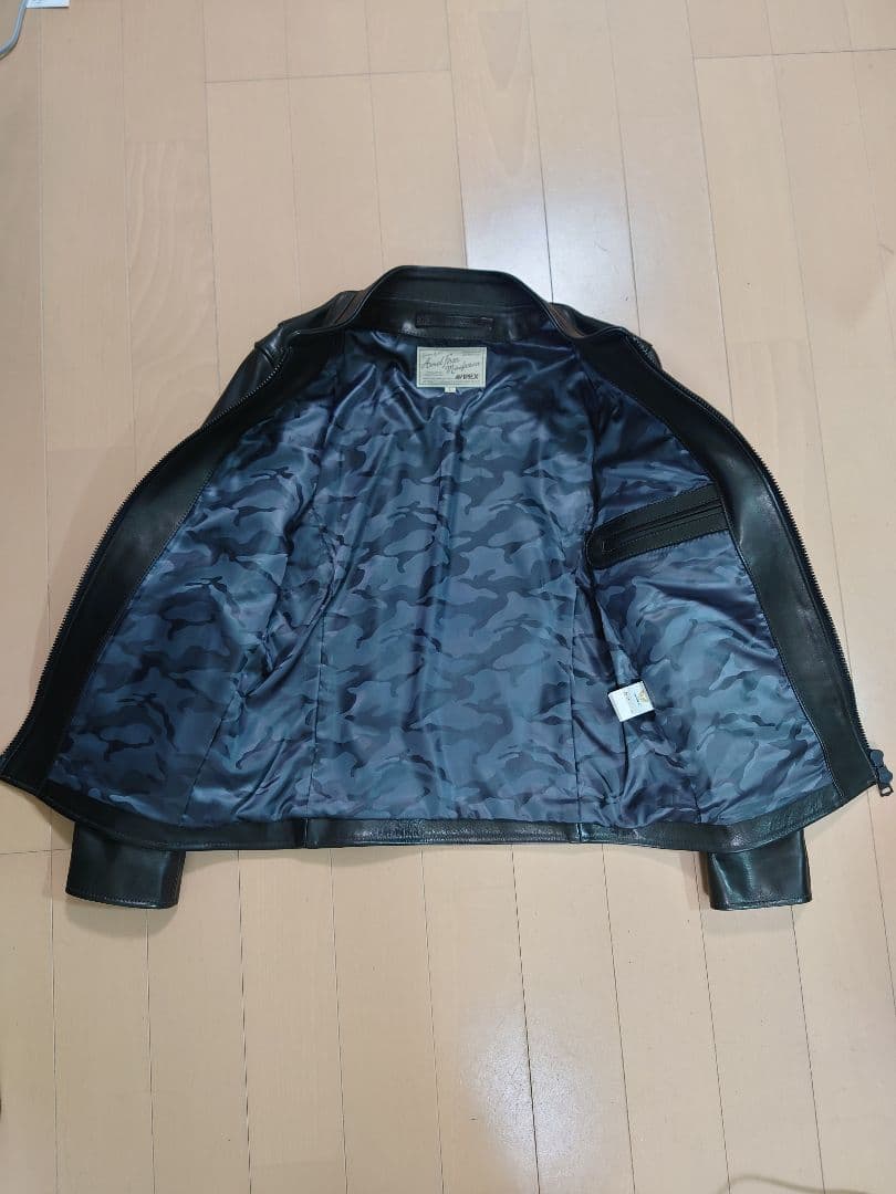 値下げ　AVIREX　アヴィレックス　ライダース　レザー　牛革　日本製　ブラック