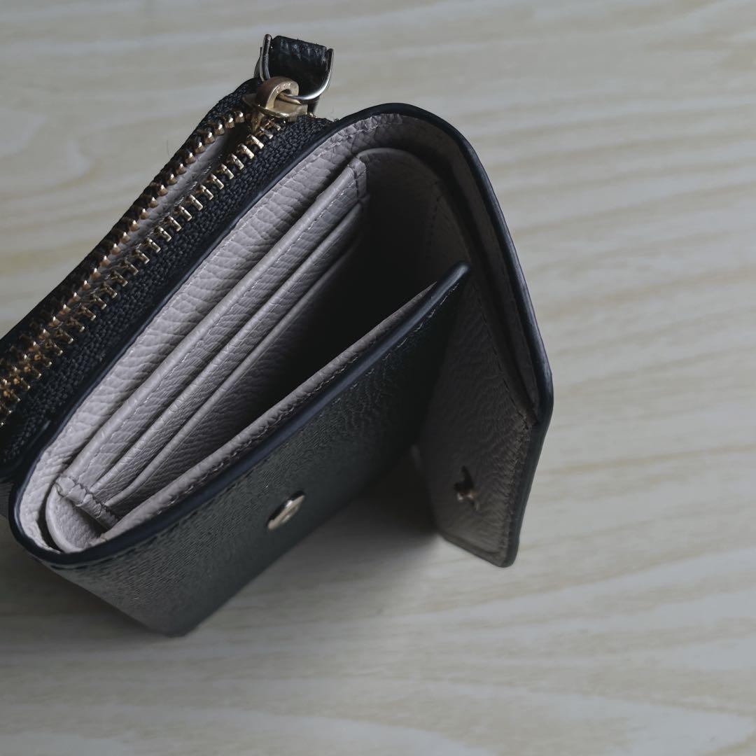 agnes b. アニエスベー 財布 黒 ブラック 三つ折り