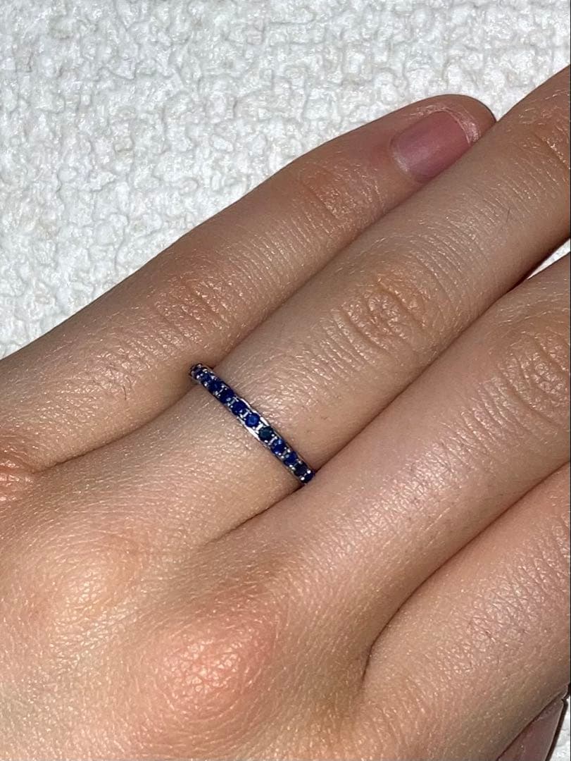 サファイア　フルエタニティ　リング K18ＷG