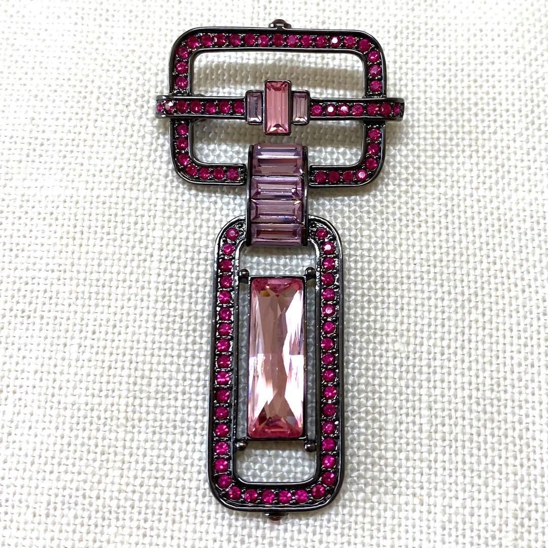 GIVENCHY ジバンシー　ピンクビジュー　ブローチ　アールデコ風