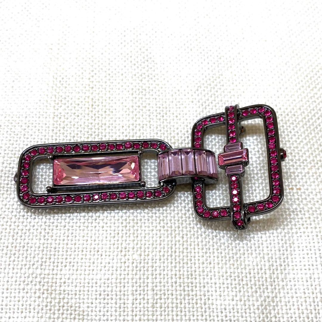 GIVENCHY ジバンシー　ピンクビジュー　ブローチ　アールデコ風