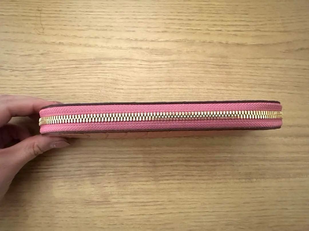 藤本さきこ　クロコダイルペンケース【オールドピンク×アイボリー】