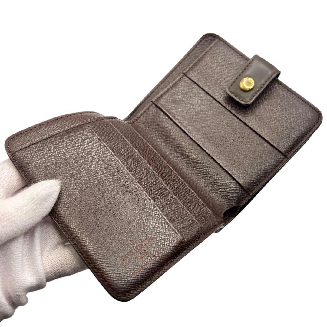 Louis Vuitton ダミエ コンパクトジップ 折り財布 7880
