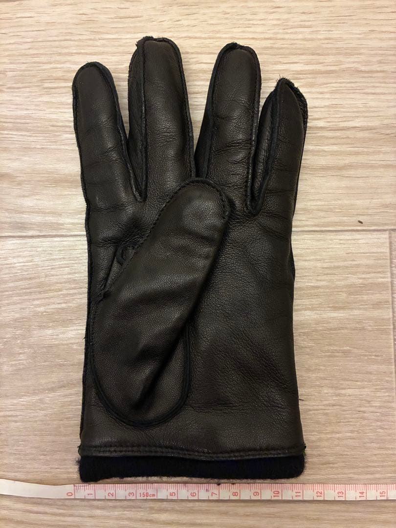 ダンヒル　レザー製 黒手袋 エンブレム付き