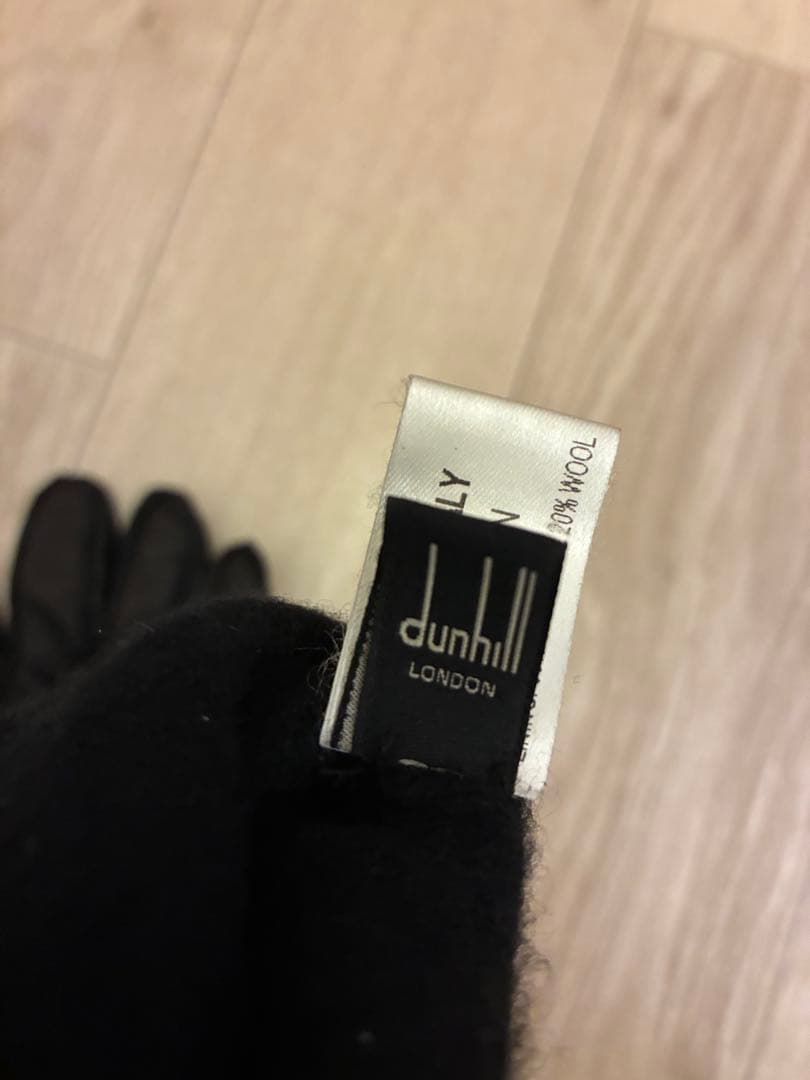 ダンヒル　レザー製 黒手袋 エンブレム付き