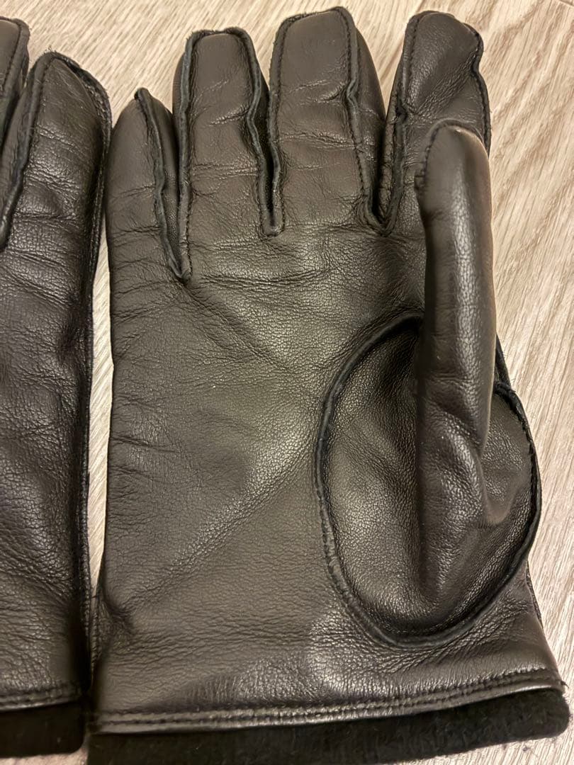 ダンヒル　レザー製 黒手袋 エンブレム付き