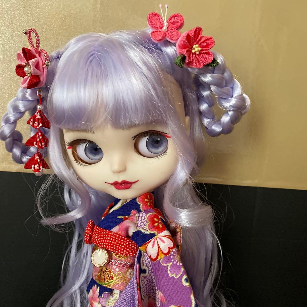 『謹賀新年 2026』カスタムドール 薄いピンク&水色mixふんわりパープルヘア