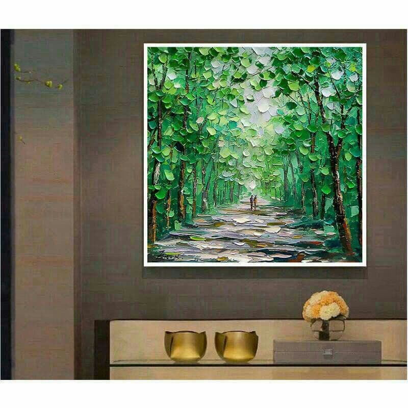 自然の風景 ミニマリストのモダンな手描きの風景油絵