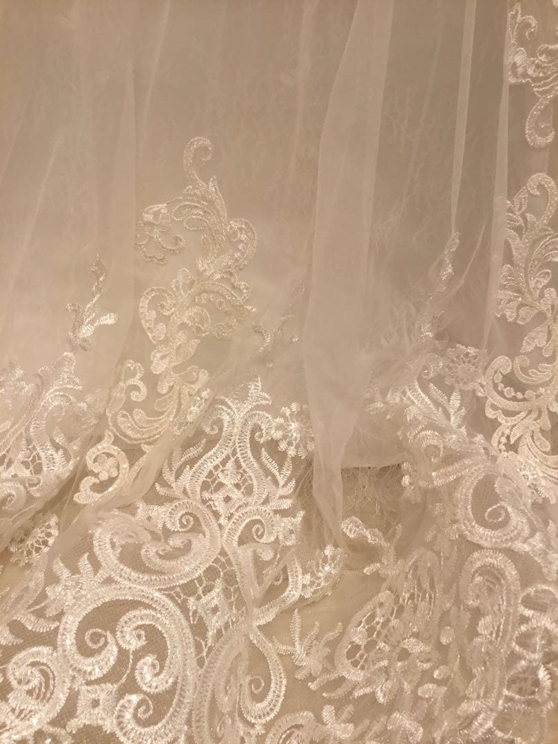 YNS WEEDINGオフショルダー レース Aラインウェディングドレス