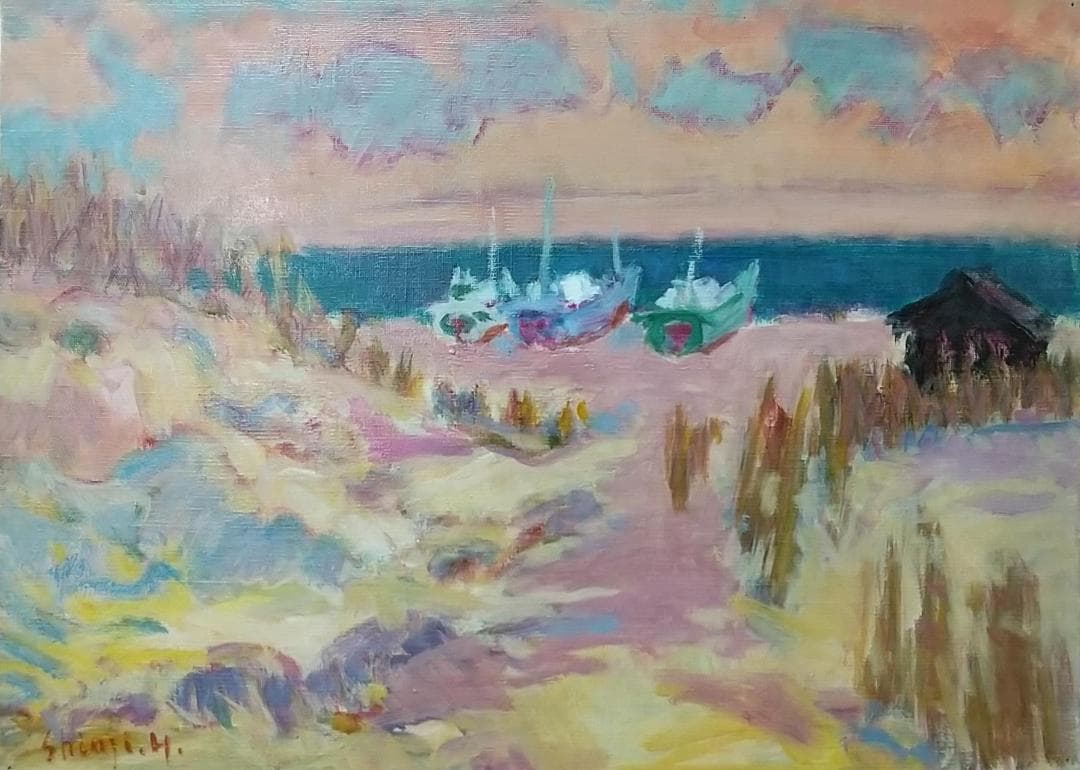 絵画「湘南の午後」P8 油絵